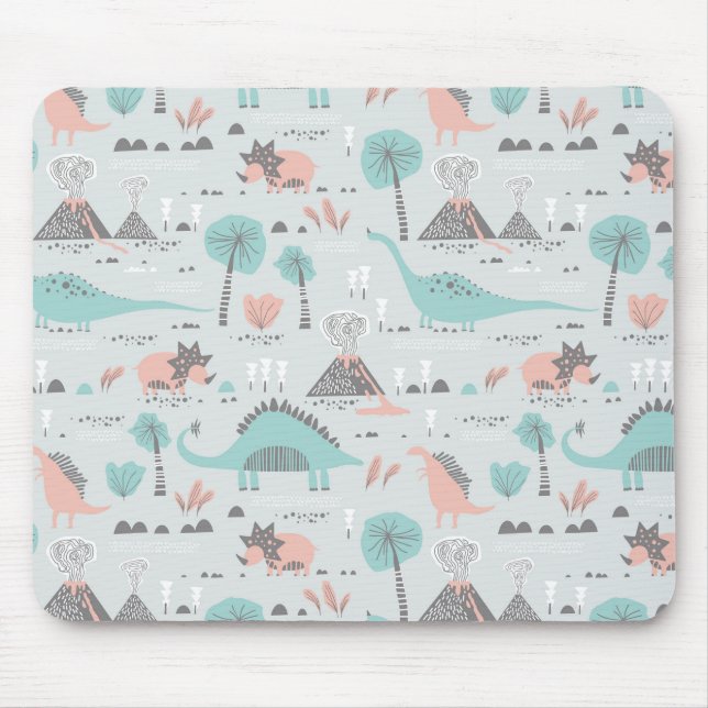 Tapis De Souris Cute Pastel Dinosaur Motif (Devant)