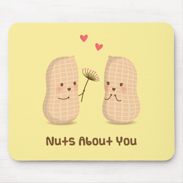 Tapis De Souris Cute Peanuts Nuts Sur Vous Pun Amour Humour (Devant)