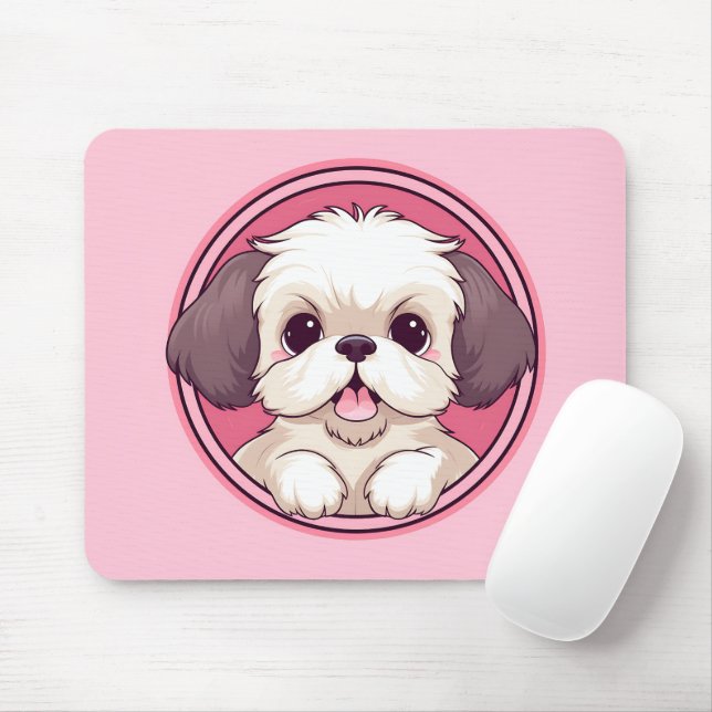Tapis De Souris Cute Peeking Chih Tzu Chien (Avec souris)