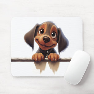 Tapis De Souris Cute Peeking Dachshund