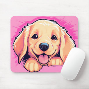 Tapis De Souris Cute Peeking Golden Retriever Chien