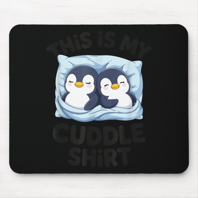 Tapis De Souris Cute Penguin Cuddle Cozy Sleep Matching Couple  (Devant)