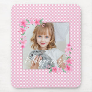 Tapis De Souris Cute Personnalisée une photo rose