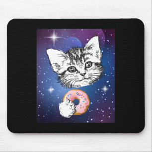 Tapis De Souris Cute Petite Chatte Manger Une Bouillie Dans Un Ani