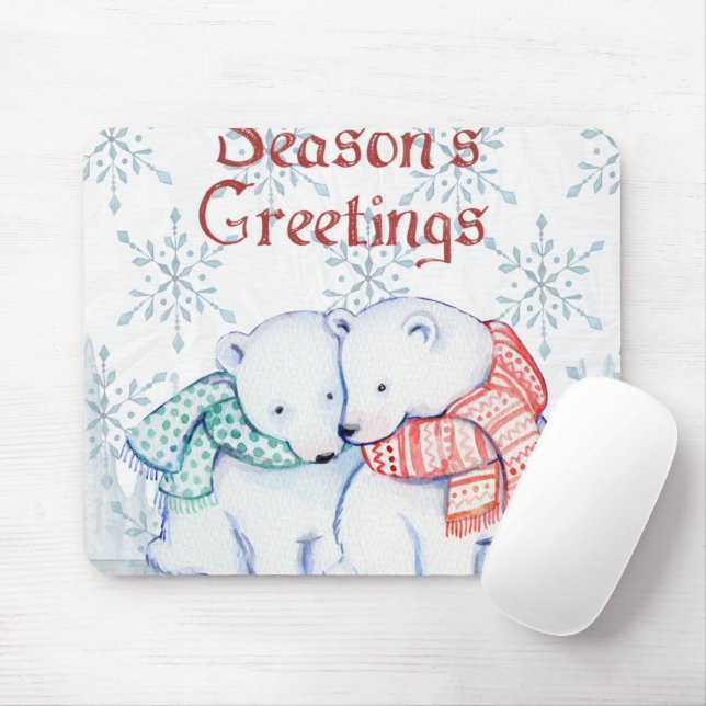 Tapis De Souris Cute Polar Bears (Avec souris)