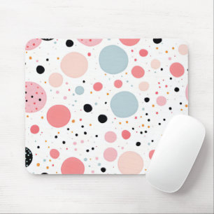 Tapis De Souris Cute polka point spot motif blanc