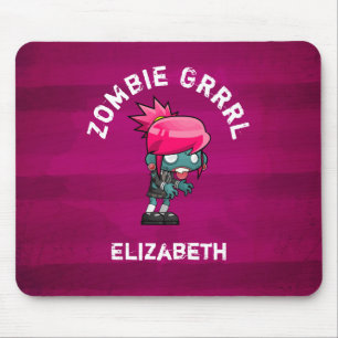 Tapis De Souris Cute Punk Rock Zombie Grrl Personnalisé