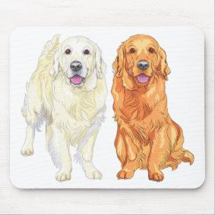 Tapis De Souris Cute Puppy Dog  Gift White Yellow Golden Retriever