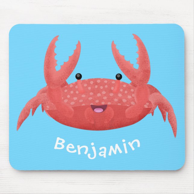 Tapis De Souris Cute red spotty crab cartoon illustration (Devant)