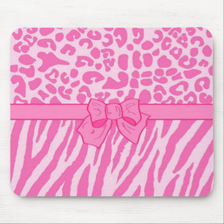 Tapis De Souris Cute rose Zebra Leopard Poster de animal et Girly
