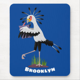 Tapis De Souris Cute secretary bird writing notes cartoon
