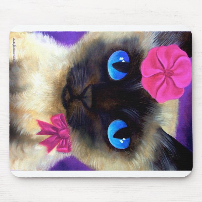 Tapis De Souris Cute Siamese Chat Peinture Animal Art (Devant)