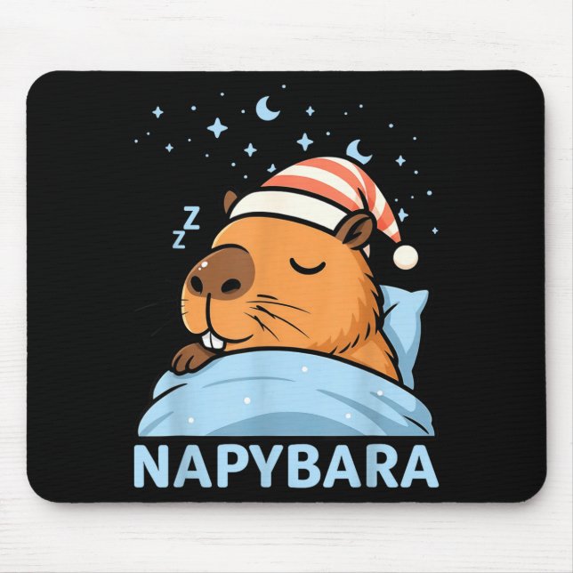 Tapis De Souris Cute Sleepy Capybara Funny Napybara Pajamas  (Devant)