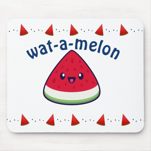Tapis De Souris Cute Smiling Kawaii Watermelon (Devant)
