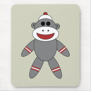 Tapis De Souris Cute Sock Monkey on Tan
