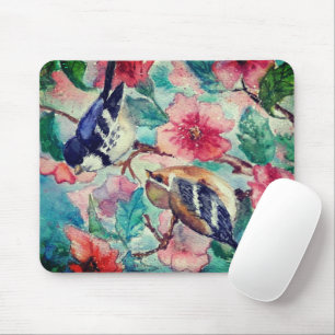 Tapis De Souris Cute Spring Birds Plaquettes de souris