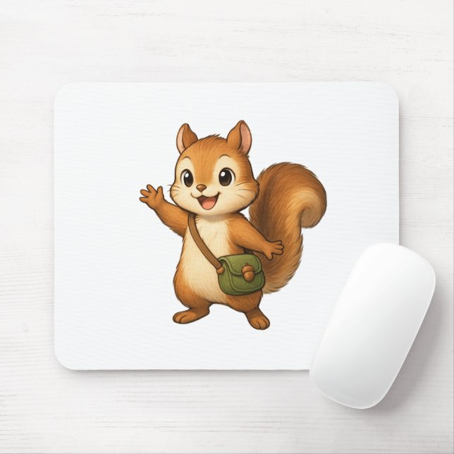 Tapis De Souris Cute Squirrel Mouse Pad – Okojo and Friends (Avec souris)