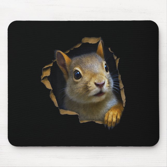 Tapis De Souris Cute Squirrel Torn Cloth 3d Graphic Premium  (Devant)