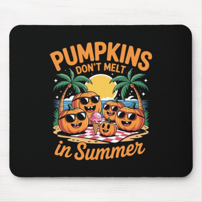 Tapis De Souris Cute Summerween Fantôme Drôle de Plage Halloween (Devant)