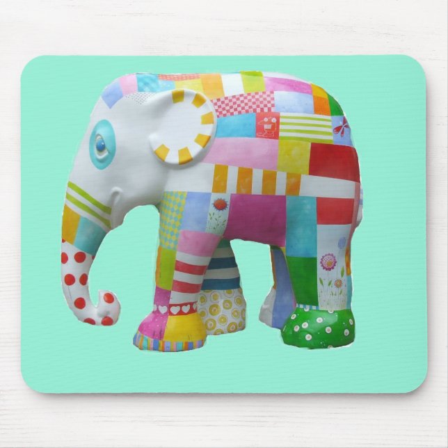 Tapis De Souris Cute toy retro elephant whimsical colourful (Devant)
