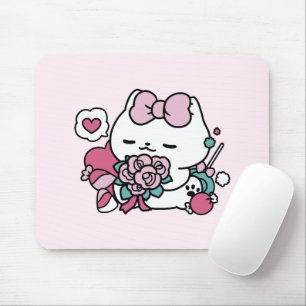 Tapis De Souris Cute Valentine's Cat Design - Feline the Love