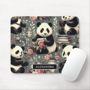Tapis De Souris Cute Vintage Panda Floral