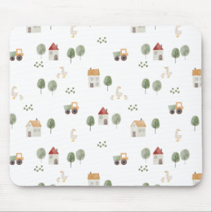 Tapis De Souris Cute Watercolor Farm Pattern