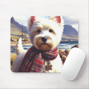 Tapis De Souris Cute West Highland Peinture de Terrier blanc