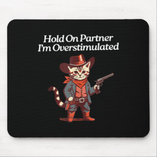 Tapis De Souris Cute Western Cat Cowboy Actionner Partenaire Je su