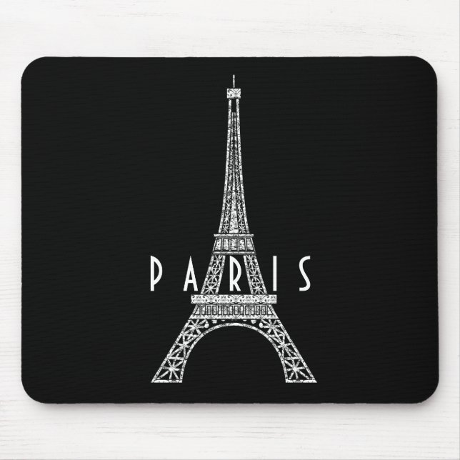 Tapis De Souris Cute white France Paris Eiffel tower (Devant)
