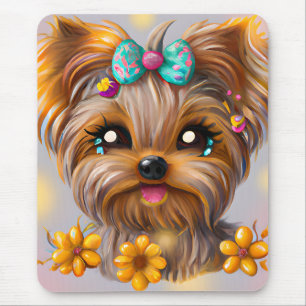 Tapis De Souris Cute Yorkie Kawaii Puppy