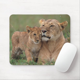Tapis De Souris Cutest Baby Animals Lion Cub & Mother