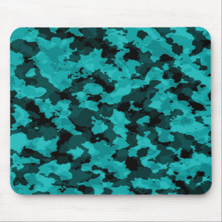 Tapis de souris cyan de camouflage