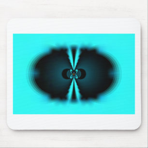Tapis De Souris Cyan et Black Abstrait Art Print
