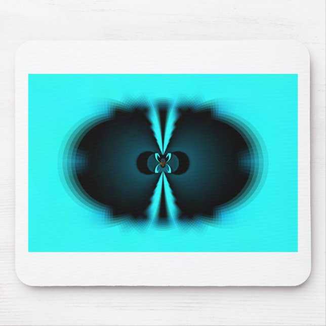 Tapis De Souris Cyan et Black Abstrait Art Print (Devant)