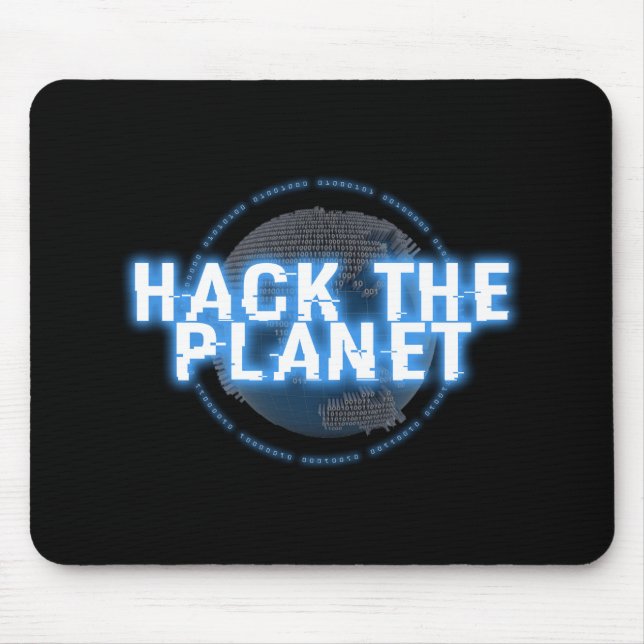 Tapis De Souris CYBER HACK THE PLANET ordinateur, defcon, hack, ha (Devant)
