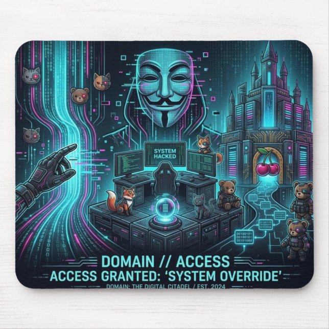 Tapis De Souris Cyber Hacker Vibes – Mouse Pad🖤 (Devant)