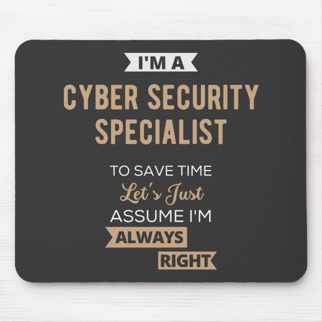 Tapis De Souris Cyber Security Specialist (Devant)