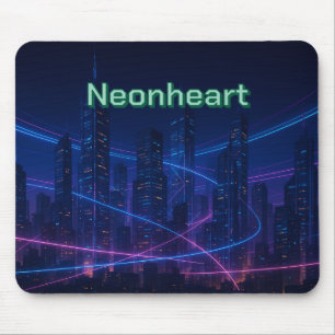 Tapis De Souris Cyber-Ville de Mousepad à la trace néon
