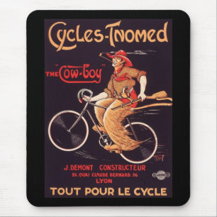 Tapis De Souris Cycles Tnomed "annonce française vintage de vélo