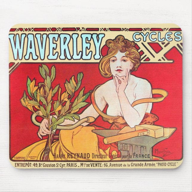 Tapis De Souris Cycles Waverley, Mucha (Devant)