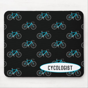 Tapis De Souris cycologue aqua vélo sur noir