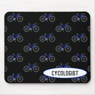 Tapis De Souris cycologue vélo bleu sur noir