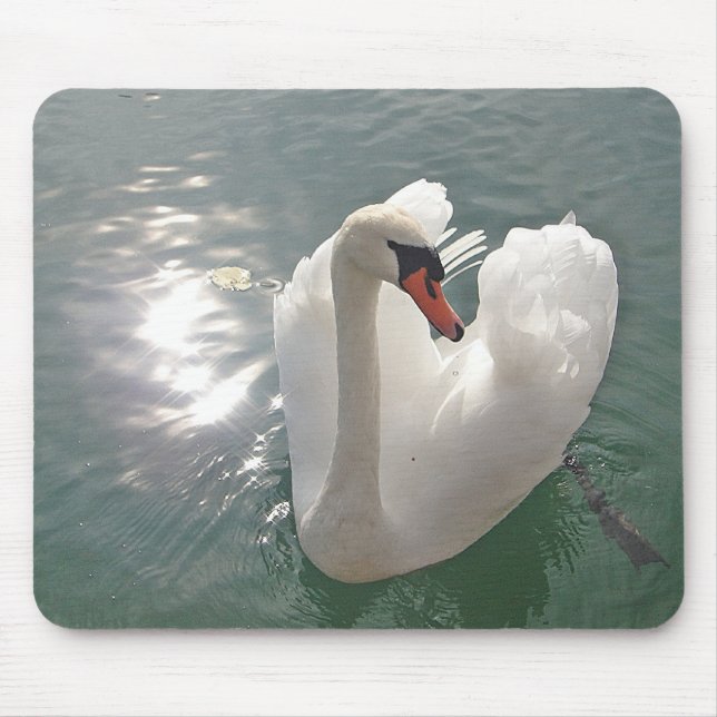 Tapis De Souris Cygne blanc romantique (Devant)