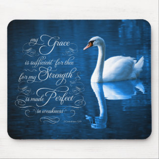 Tapis De Souris Cygne muet Mousepad de vers de bible de grâce