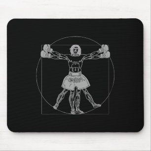 Tapis De Souris Da Vinci Homme de Vitruve Muay Thai Mma Combat de