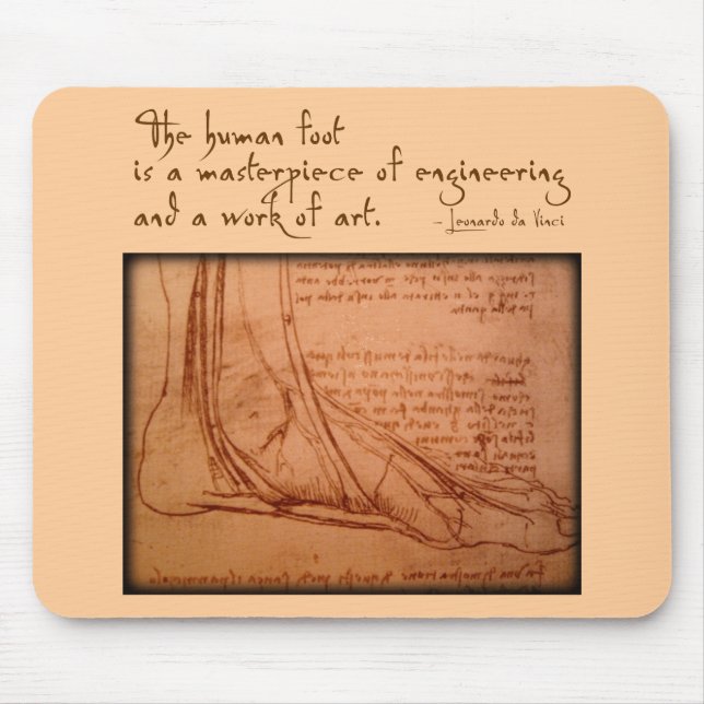 Tapis De Souris da Vinci : "Le pied humain est… " (Devant)