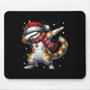 Tapis De Souris Dabat Chat Santa Chapeau Feux de Noël Femmes Homme