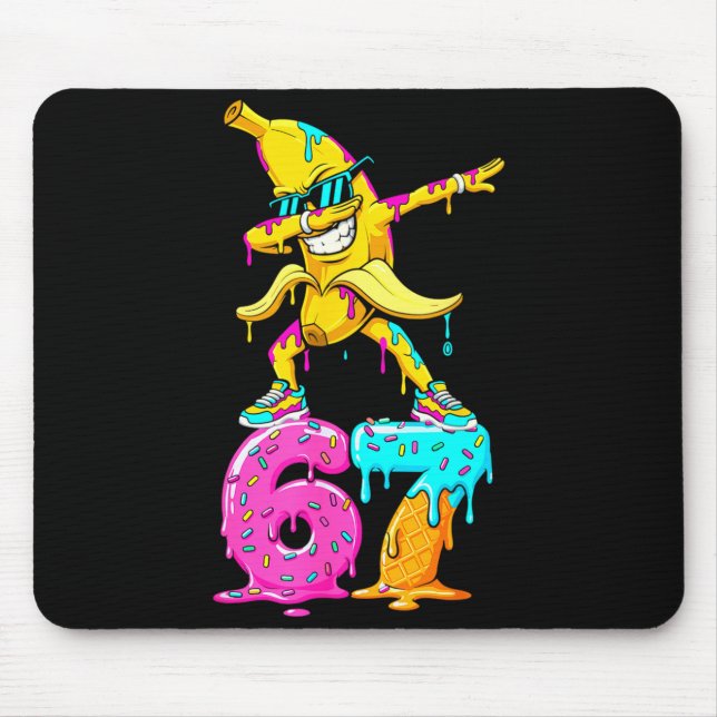 Tapis De Souris Dabbing Banana 67 Ice Cream Drip Funny Six Seven M (Devant)