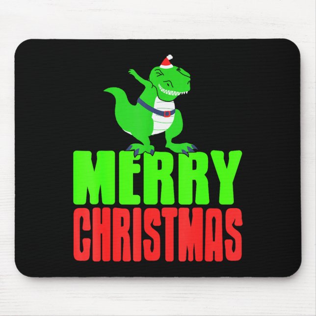Tapis De Souris Dabbing Dinosaur Merry Christmas Holiday Humor  (Devant)